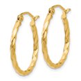 thumbnail image 2 of 14k Yellow Gold Twist Hoop Earrings Round, 2 of 8