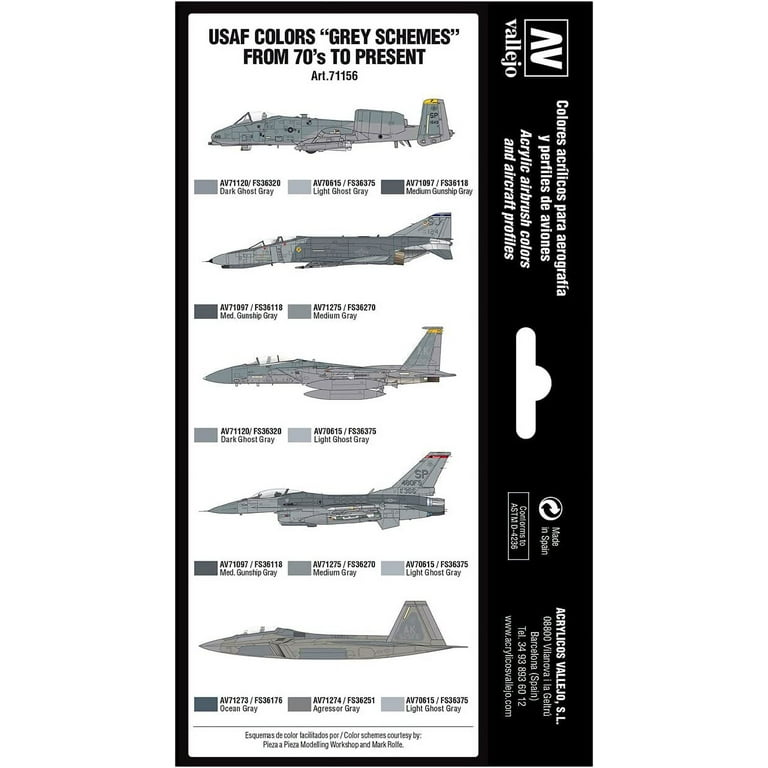 Vallejo 71156 USAF colors “Grey Schemes” from 70's to present