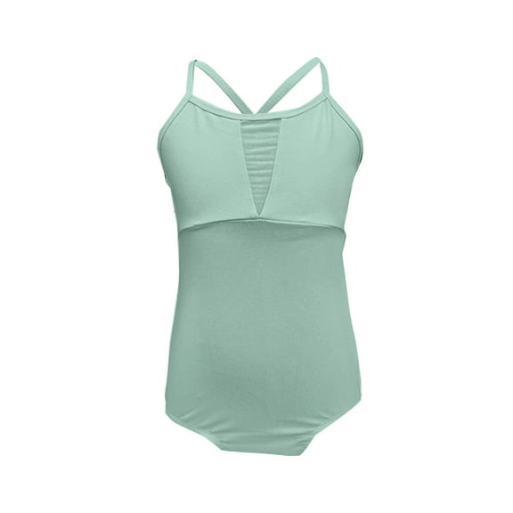 LLYwey Girls Dance Leotards, Toddler Cami Tank Bodysuits, Girls' Gymnastics Leotards Spaghetti Strap Dance Tops Undergarment Camisole, T-68, Green, 12T