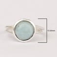 thumbnail image 2 of Mooneye Bezel Set 8mm Round Shape Blue Larimar Gemstone 925 Sterling Silver Solitaire Women Ring, 2 of 5