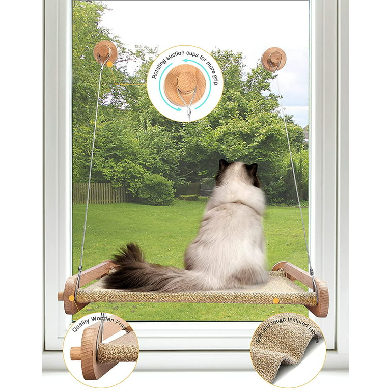 Wood Cat Window Sill Perch – Amosijoy