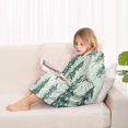 thumbnail image 4 of Light Green Christmas Tree Pattern Blanket Hoodies for Kids 6-13YR Oversize Wearable Blanket Hoodies for Boys Girls Teens, 4 of 7