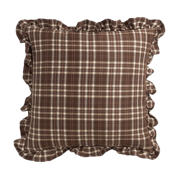 Pillow Covers 18x18 Pillow Covers 18x18 Plaid Ruffle Throw Pillow Cover Farmhouse Burgundy and White Checkered Pillowcase Shabby Chic Vintage Square Decorative Cushion Cover for Bed Sofa Living Room