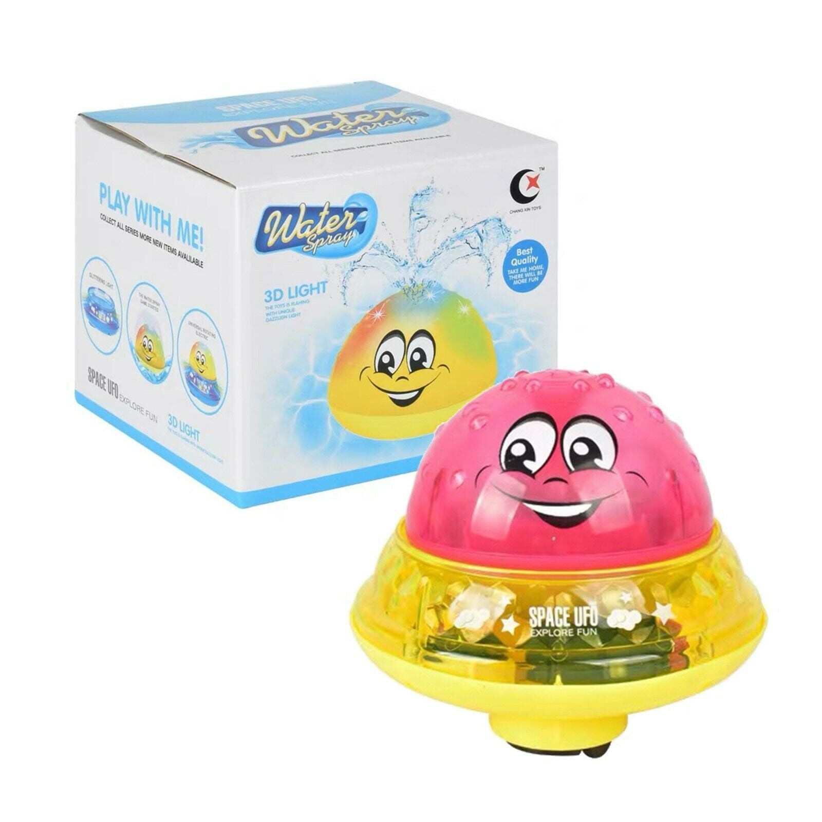 2 in 1 Electric Induction Water Spray Bathtub and UFO Car Toy with LED Light
