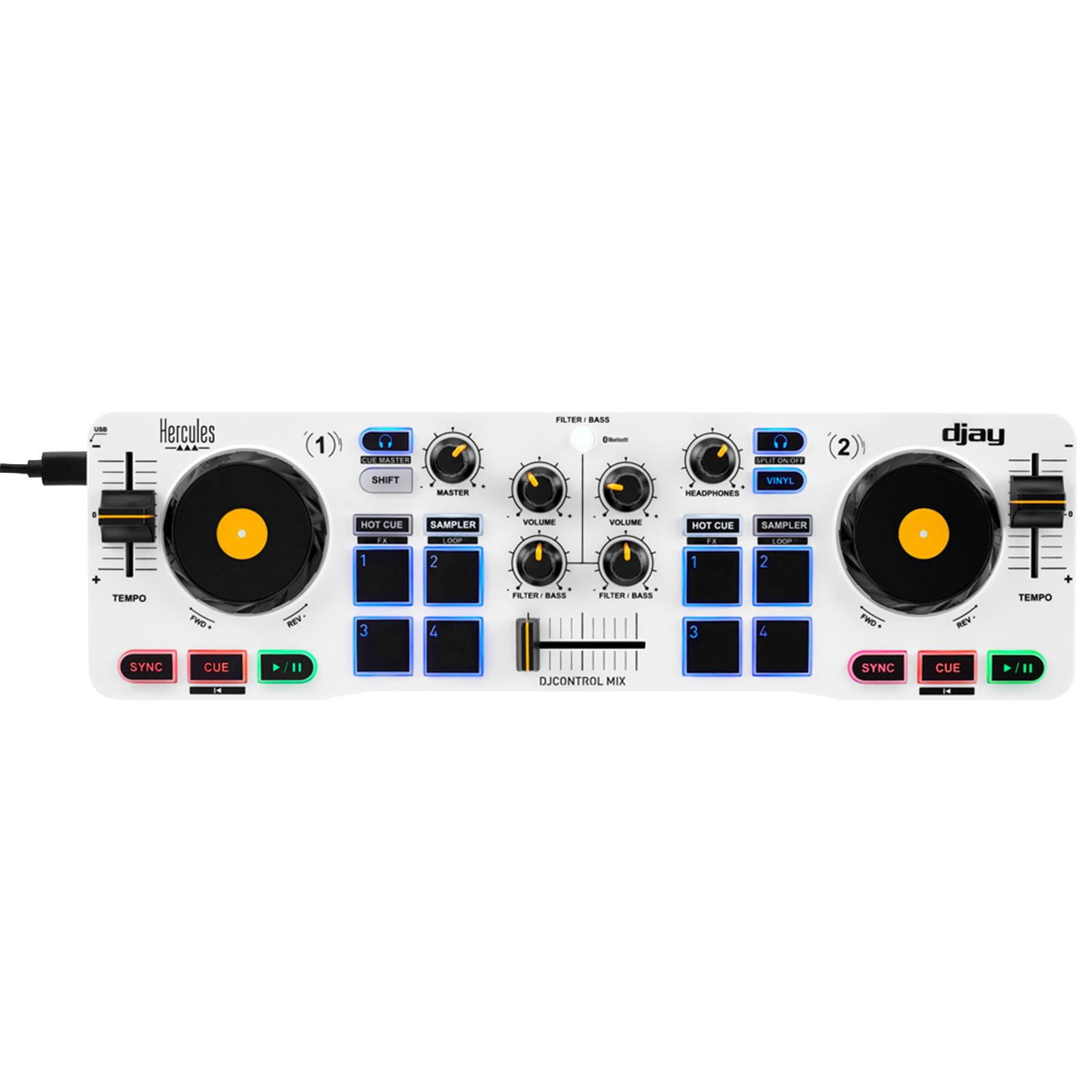 Hercules DJControl Mix DJ Controller Designed for Smartphones with Headphones Package