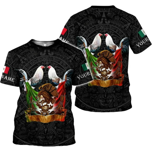 Personalized Rooster shirts 3D Rooster Mexican Shirts for Men Rooster Mexico Shirt Rooster Shirt for Men Women S-5XL (S)