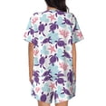 thumbnail image 3 of Rocae Ornamental Turtles for Two Piece Sleepwear Pajamas Sets for Women Soft Short-Sleeved Pjs with Lounge Shorts Small, 3 of 9