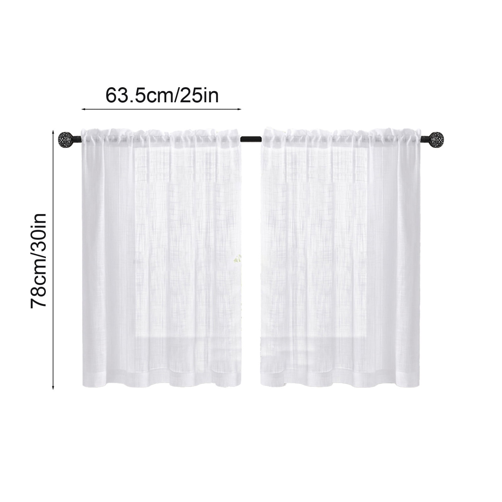 Swiftyle 6 Pcs Linen Bathroom Curtain Vintage Style Semi-Transparent Privacy Window Treatment for Kitchen Decor