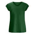 thumbnail image 4 of QUINDOS Womens Tank Tops Plus Size Green Ribbed Fashion Causal V-Neck Solid Blouse Sleeveless T-Shirt Summer Tops Camisoles for Women, 4 of 4