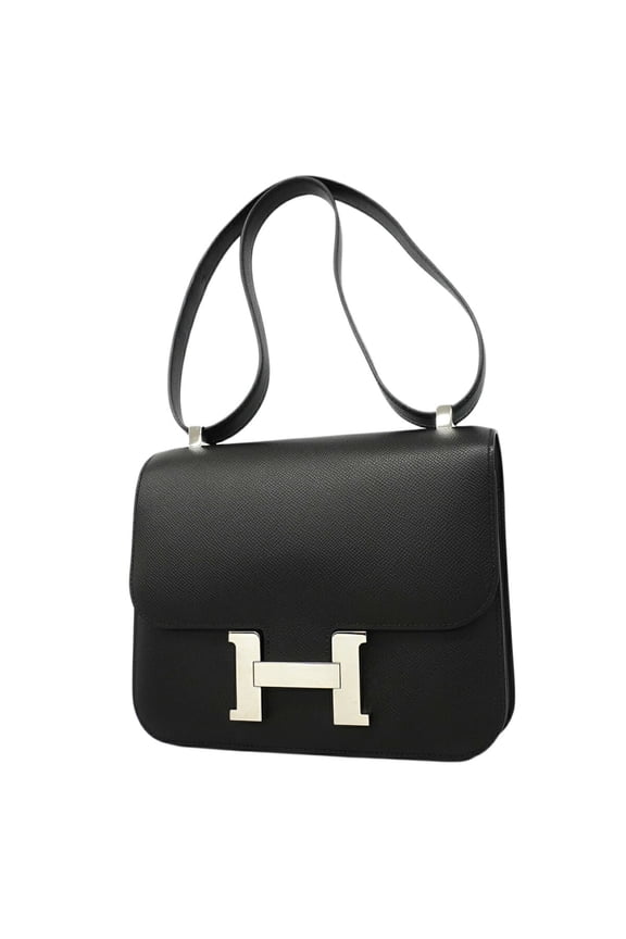 Pre-Owned Hermes Constance 24 Shoulder Bag, Veau Epsom Leather, Black, Z Stamp, Women's