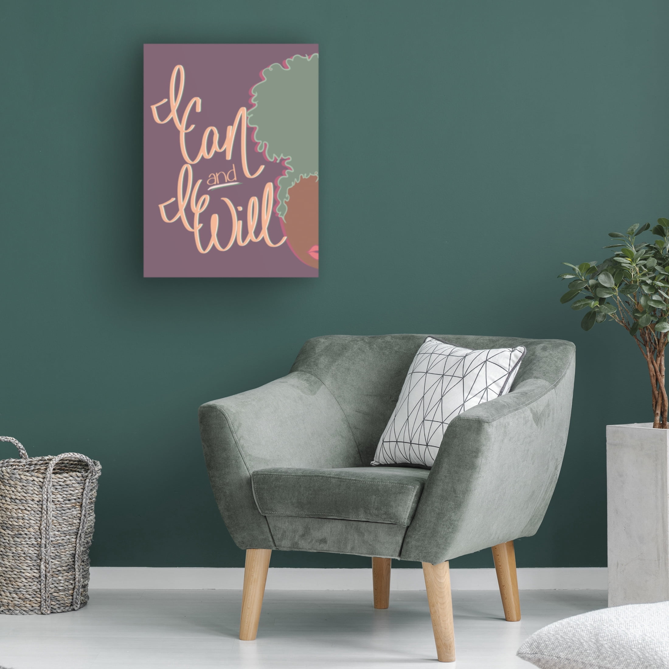 Canvas Wall Art - Marlee Ash Calligraphy & Design 'Curly I Can' Wall Art for Living Room, Bedroom, or Office Décor by Trademark Fine Art - 18 x 24 Inches
