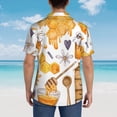 thumbnail image 4 of Sikiie Honey Bee Set Print Men's Hawaiian Shirt, Summer Beach Button Pocket Short Sleeve T-Shirt,Large, 4 of 7