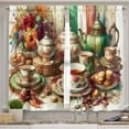 thumbnail image 5 of Ambesonne Tea Time Valance & Curtain 3 Pcs Set, Cottagecore Teapots Print, 55"x45", Sea Green Multicolor, 5 of 7