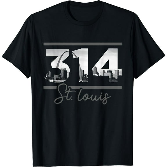 Funny St. Louis 314 Area Code Skyline Missouri Vintage T-Shirt