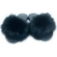 thumbnail image 2 of ORUYROP Women Artificial Fur Slide Slippers Soft Furry Open Toe Slip On Sandals, 2 of 3
