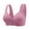 Purple, variant on Women's Front Buckle Lace Edge Seamless Wireless Yoga Bra - Nylon/Spandex