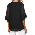 thumbnail image 6 of Weardear Blouses for Women Dressy Casual Womens 3/4 Ruffle Sleeve Tops Flowy Chiffon Blouses Double Layers Casual Shirts Tops, 6 of 6