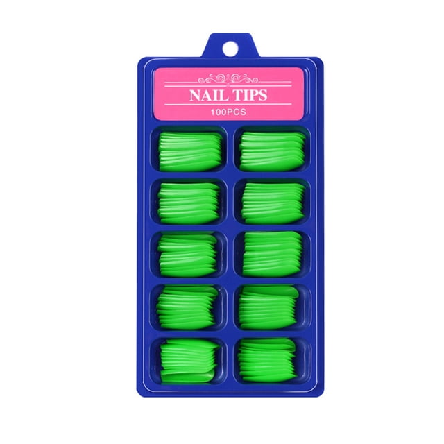 100pcs/box Full Cover Fake Nail Tips Artificial False Nails Long Ballerina Pure Color Nail Tip 10 Sizes Manicure Nail Art Tool