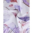 thumbnail image 6 of KIMI BEAR 2T Toddler Girl Outfit Set 3T Child Girls Clothes Ruffle Long Sleeves Floral T-shirt Top Striped Bowknot Leggings Pants 2pcs Clothing Purple, 6 of 6