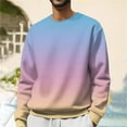 thumbnail image 2 of GBSYEWXS Men Sweatshirts Crew Neck Long Sleeve Khaki Pullover Everyday Wear Outdoor Activities Color Block Tops, 2 of 4