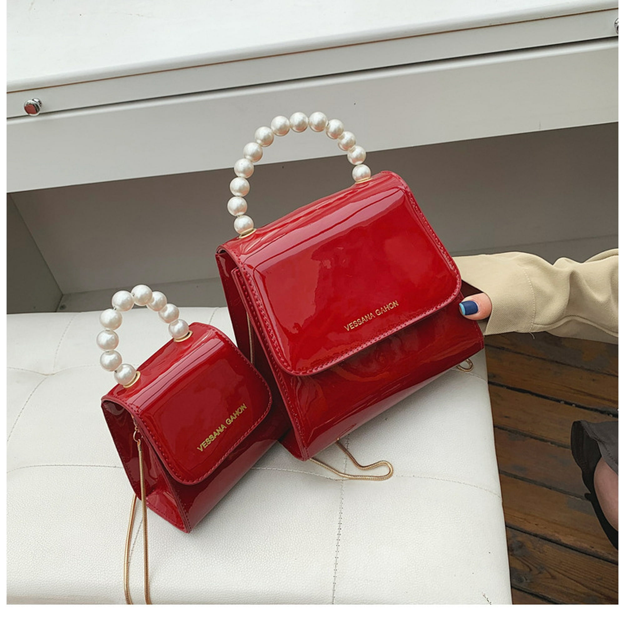 2019 Womens Girls Handmade Pearl Purse Cross body Small Shoulder Bag Wallet Walmart
