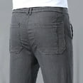 thumbnail image 4 of Dovford Mens Elastic Waist Solid Color Jeans Pants for Seniors Adaptive Mens Pants for Elderly with Zipper, 4 of 7