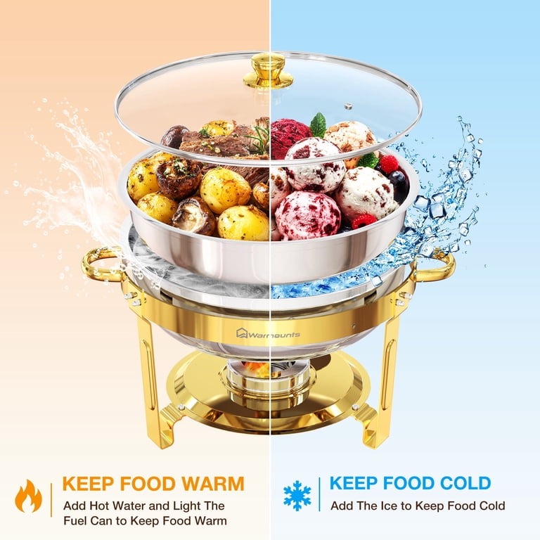 Warmounts Gold Stainless Steel Chafing Dishes, 2-Pack photo 6
