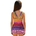 thumbnail image 2 of Tutolipy Colorful Print Girls One Piece Bathing Suit with Skirt, Comfort Childrens Swimwear, One-Piece for Beach, Size 3-4 Years, 2 of 8