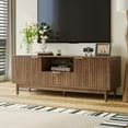 thumbnail image 2 of 57" Fluted TV Stand, Media Console with Storage and Open Compartment, Wood Entertainment Center for TVs Up to 65 Inch, Narrow Under TV Cabinet for Living Room, Bedroom, 2 of 9