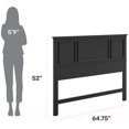Traditional Wood Full Queen Panel Headboard in Black