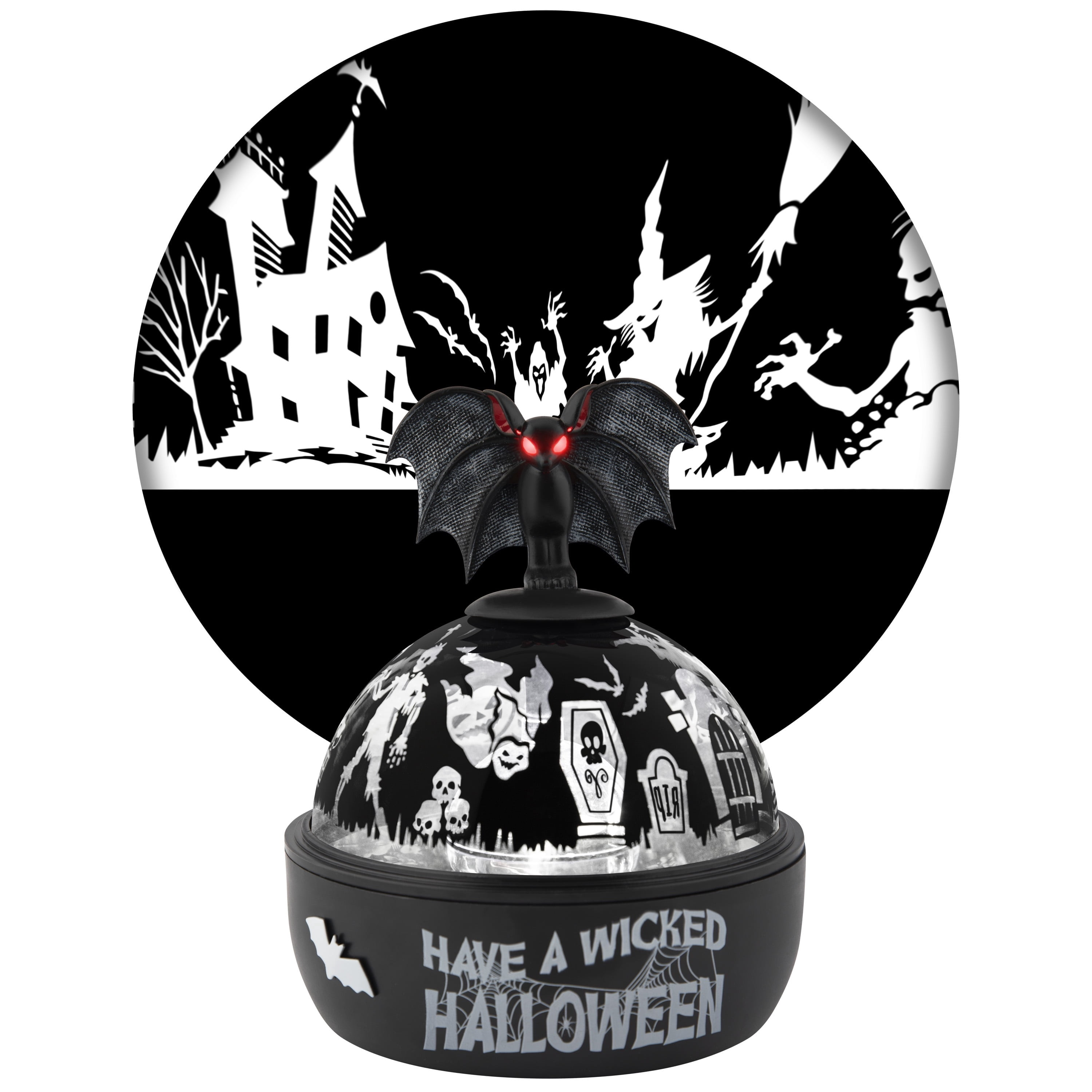 Halloween Light Show Illuminations Shadow Lights with Topper Haunted Bat Projection Light (Red/White)