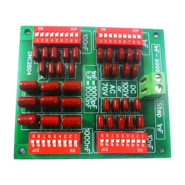 Injueey Módulo de condensador DC 100V/AC 70V 1nF a 9999nF, placa de condensadores precisos, actualización de accesorios de componentes electrónicos Electrónica miscelánea Sin estuche