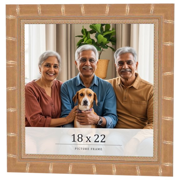 18x22 Frame Gold Real Wood Picture Frame Width 1.5 inches | Interior Frame Depth 0.5 inches |