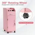 thumbnail image 3 of Ktaxon Salon Trolley Cart with Wheels, Mobile Beauty Station with Cabinet, Pink, 3 of 8