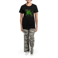 thumbnail image 4 of CafePress - St Paddys Day Fancy Shamrock Women's Dark Pajamas - Women's Short Sleeve Print T-Shirt and Pants Dark Cotton Pajama Set, 4 of 7