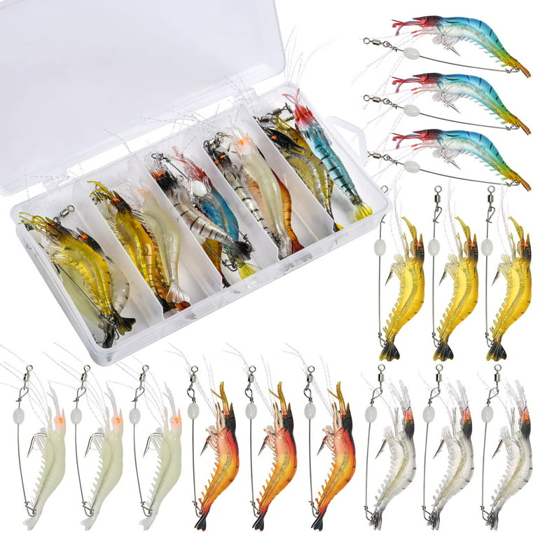 Goture Soft Shrimp Lures Fishing Popular Bait for Freshwater Fish and Bass