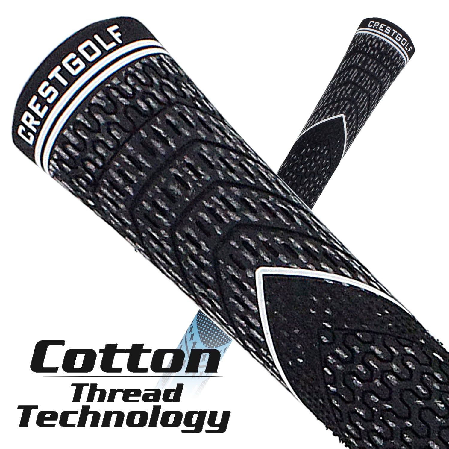 Crestgolf 13pcs Golf Grips Standard/Midsize All-Weather Control Thread Technology Rubber Combine with Carbon Yard, Anti-Slip-Set