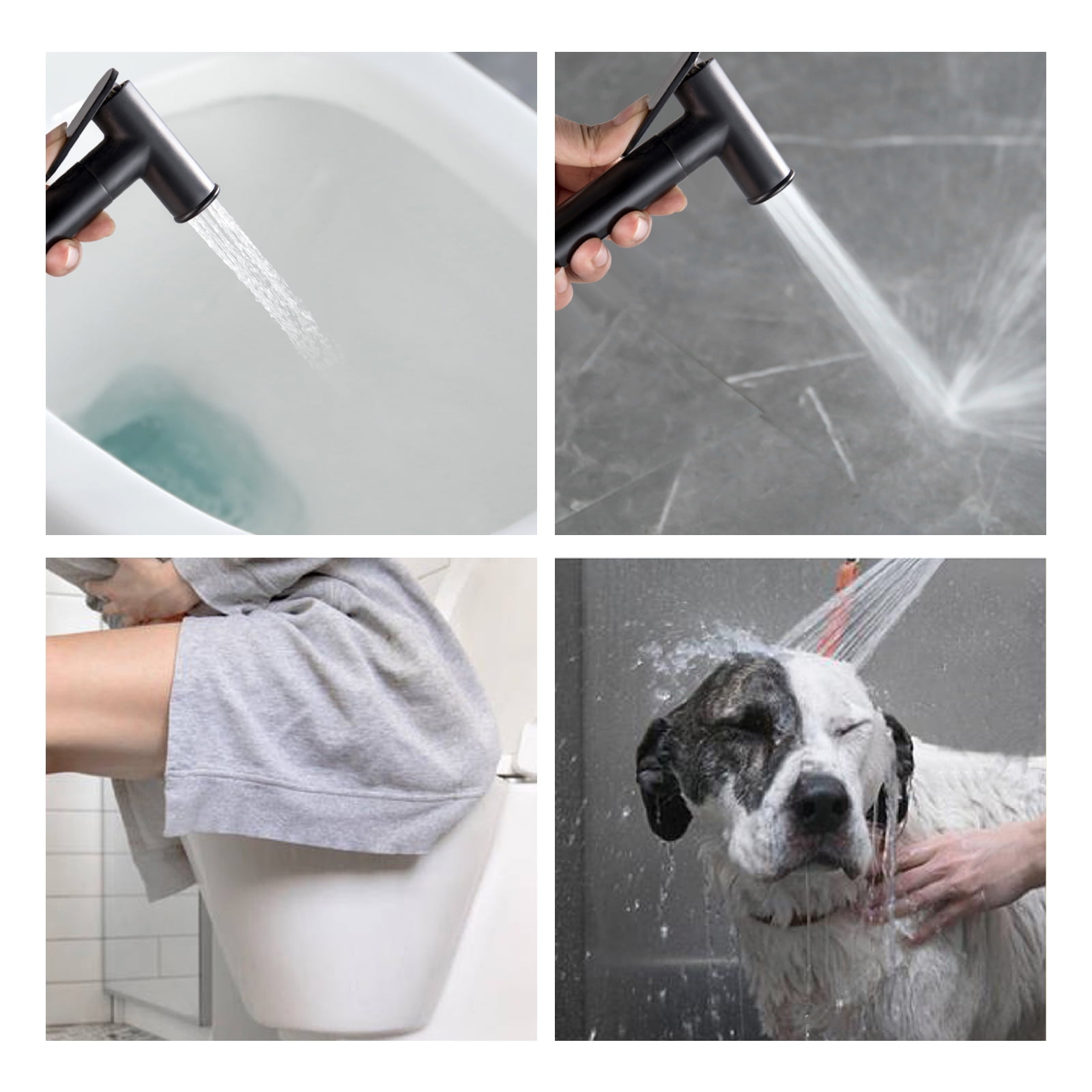 Cobbe Wall Mounted Adjustable Temperature  Handheld Bidet Sprayer for Toilet Bathroom Toilet Bidet Attachment for Wash Matte Black