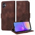 thumbnail image 2 of ELEHOLD For Samsung Galaxy A05 Leather Wallet Phone Case, Embossed Diamond Folio Flip Cover, Card Holder Cash Slot, Stand Support, Wrist Strap Lanyard -Coffee, 2 of 10