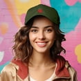 thumbnail image 4 of Dalix Strawberry Embroidered Cotton Dad Hat Fruit Adjustable Casual Baseball Cap Nature Womens in Olive, 4 of 5