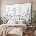 thumbnail image 3 of Grey Floral Rustic Tapestry for Bedroom Wall Hanging Tapestry, Spring Farmhouse Botanical Floral Ceiling Backdrop Tapestries Poster Blanket Wall Decor for Teens Room Living Room Dorm 59" x 90", 3 of 8