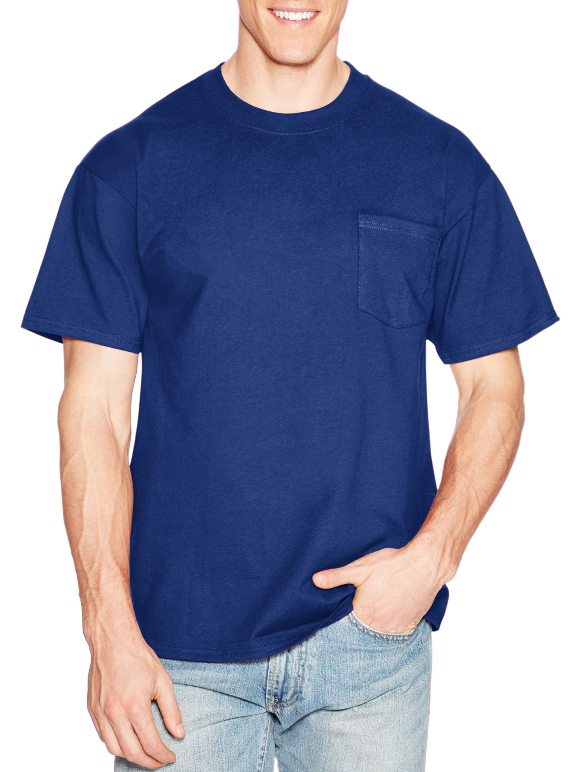 Hanes Men's Premium Beefy-T Short Sleeve T-Shirt With Pocket, Up to Size 3XL