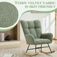 thumbnail image 5 of PAPROOS Modern Teddy Fabric Rocking Chair, Accent Rocker Chair with High Backrest for Nursery, Accent Glider Rocker for Living Room Bedroom Playroom,Green, 5 of 7