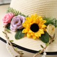 thumbnail image 4 of LNZGNM Womens Sun Hat, Wide Brim Sun Protection, with Round Top Crown, Breathable and Cool for Beach Days, Gardening, and Summer Outings,White(One Size), 4 of 6