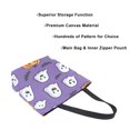 thumbnail image 3 of FORMRS Womens Canvas Tote Bag with Zipper Inner Pocket Shoulder Handbag, Halloween Ghosts Purple, 3 of 7