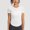 White, variant on Women's Casual Oversize Solid Color Round Neck Short Sleeve T-Shirt, Soft Polyester Spandex Blend Top for Daily Wear