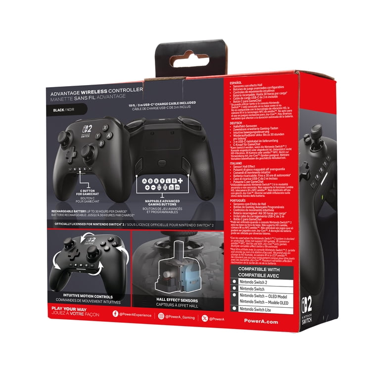 PowerA, Wireless Controller for Nintendo Switch 2, Black - Walmart.com
