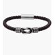 thumbnail image 1 of Pulsera de nudo de cuero trenzado para hombre con cierre de hebilla magnética de acero inoxidable JM, 1 of 3