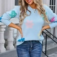 thumbnail image 6 of Womens Sweaters Flower Print - Crewneck Knitted Long Sleeve Sweaters Fall Winter Pullover Casual Top, 6 of 6