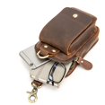 thumbnail image 4 of Cinturón para hombre Riñonera Bolsa para teléfono Bolsillo Estilo vintage Pequeño PU Cuero Riñonera Monedero Riñonera Cinturón Funda para deportes , marron Sunnimix Bolsa de cinturón, 4 of 8